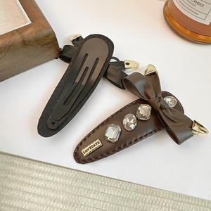 Clip BB à la mode avec nœud et strass, clip latéral élégant pour femmes, accessoires pour cheveux - Product Image 4