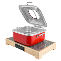Set Perlengkapan Buffet Chafing Dish Persegi Merah XINGPAI Kenya Hotel Catering Penghangat Makanan Dengan Basis Pengontrol Suhu