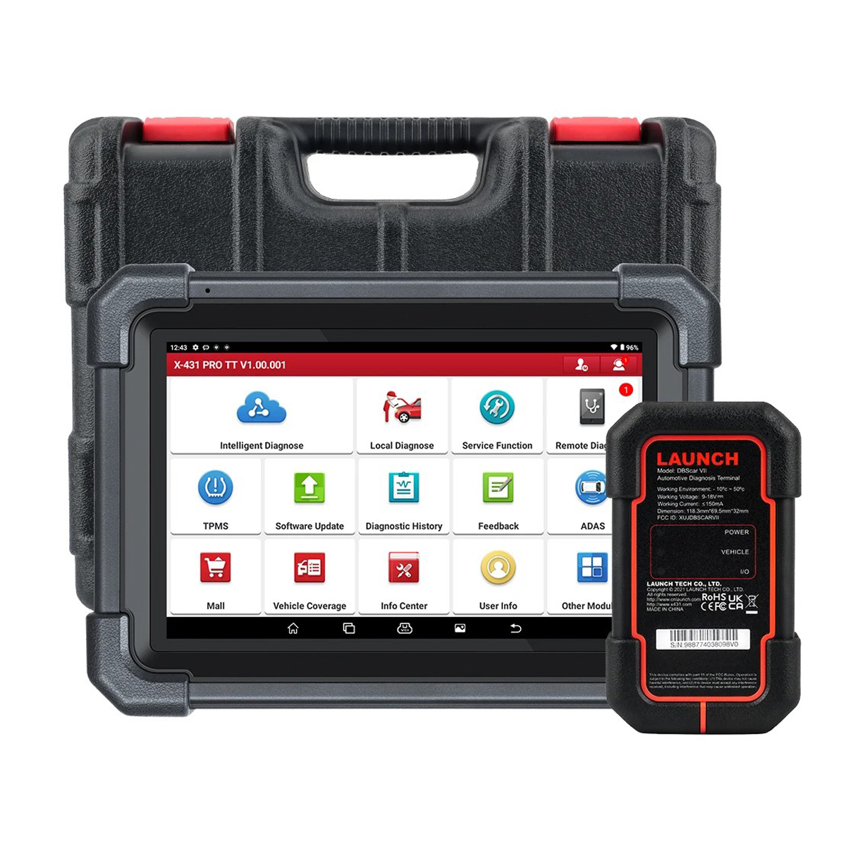LAUNCH X431 PRO TT 自動車診断ツール DBScar VII VCI CAN FD対応 OBD2