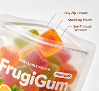 Op maat gemaakte bedrukte gummy snoep stand-up pouch hersluitbare ziplock verpakkingstas