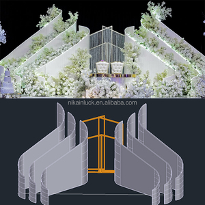 NIKA - Décor de scène de <span class=keywords><strong>mariage</strong></span> de luxe - Cadre métallique personnalisé - Grande décoration de <span class=keywords><strong>mariage</strong></span> - Ensemble de support d'arche ondulée - Product Image 2