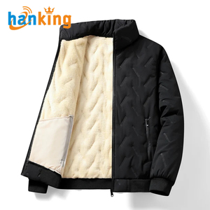 Chaqueta cálida Ehanking para hombre, chaquetas impermeables gruesas de lana cálida para hombre, <span class=keywords><strong>abrigo</strong></span> informal de gran tamaño para exteriores - Product Image 2