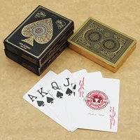 Cartes à jouer de luxe Wanquan Gold Texas Hold'Em, très vendues, imperméables, en plastique, avec bordure dorée, 63x88mm, 165g, pour les sports de plein air