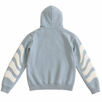 Hoodie Katun Cetak Puff Distressed Custom Oversized Produsen 450 GSM Heavyweight French Terry Polos