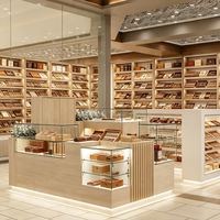 Usine de luxe personnalisé LED éclairage en bois vitrine / tabac magasin de détail cigare vitrine design d'intérieur