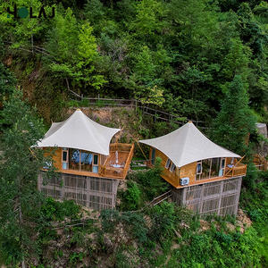 <span class=keywords><strong>Nueva</strong></span> tienda Glamping de lujo Villa <span class=keywords><strong>Chalet</strong></span> Four-Season Single Large Square PVC Safari Carpa Dos puertas Postes de aluminio Colocación en el techo - Product Image 3