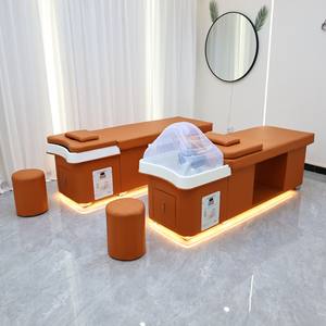 เก้าอี้สระผมแบบเอนนอนอเนกประสงค์ รุ่น DM สำหรับร้านเสริมสวย ทำจากหนังสังเคราะห์และไม้ พร้อมระบบไฮโดรเทอราปี - Product Image 3