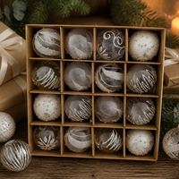 Juego de Cajas de Almacenamiento de Madera Navideñas con 16 Compartimentos, Organizador de Escritorio con Impresión UV, Soporte de Regalo Vintage para Encimera