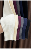 Haut à manches longues, pull en tricot à col rond pour femme, automne et hiver, coupe ajustée et amincissante, pull de base uni, haut intérieur
