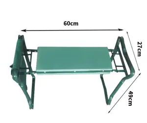 Home Garden Kneeler and Seat Metal Foldable Garden Kneeling Stool with Tool Pouch