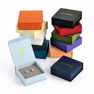 Luxury Magnetic Jewelry <b>Box</b> with Flip Lid Square Ring <b>Earring</b> Necklace Packaging Gift <b>Box</b> for jewelry brands - Product Image 1