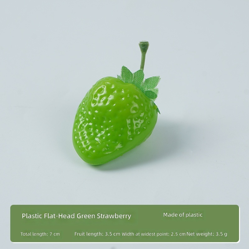 Green Plastic flat-headed strawberry green