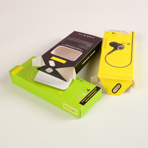 Boîte <span class=keywords><strong>d</strong></span>'emballage en papier personnalisée avec logo imprimé pour le commerce électronique, avec fenêtre transparente pour petits écouteurs et produits électriques - Product Image 6