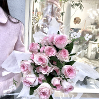 Papier d'art floral féerique double face, imperméable, résistant à la graisse, jetable, enduit de PE, transparent, pour emballage de bouquets, avec bordure brodée