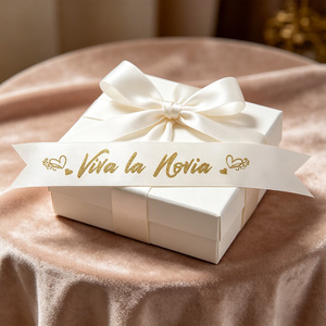 Nuevo Lanzamiento: Banda de Novia Blanca con Letras Doradas de Plástico, Elegante Decoración para Fiesta de Bodas, Bolsa de 12 Piezas - Product Image 4