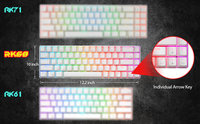 Clavier mécanique sans fil Royal Kludge RK68 Azerty, disposition italienne, hotswap, clavier mécanique de jeu OEM RGB
