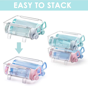 Juego de 2 Soportes Verticales de Plástico para Botellas de Vino, Apilables, Organizador de Botellas de Agua, Contenedor de Almacenamiento Reutilizable - Product Image 2