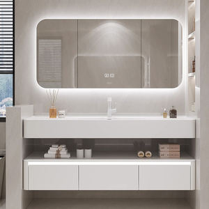 Juego <span class=keywords><strong>de</strong></span> <span class=keywords><strong>tocador</strong></span> <span class=keywords><strong>de</strong></span> baño para colgar en la pared moderno <span class=keywords><strong>de</strong></span> lujo <span class=keywords><strong>con</strong></span> <span class=keywords><strong>espejo</strong></span> y lavabo, muebles <span class=keywords><strong>de</strong></span> baño contemporáneos para Baño - Product Image 2