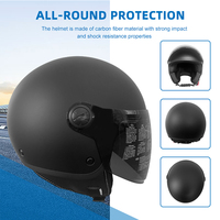 Casque de moto léger, personnalisé, anti-buée, en ABS, course moto, intelligent, noir, rétro, vintage, demi-face ouvert