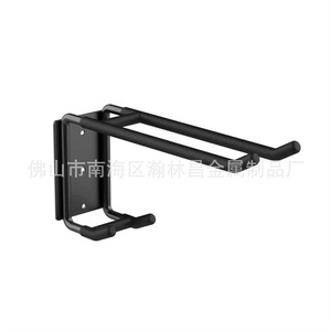 Wall Mounted Metal Pipe Rack Heavy Duty Storage Bracket For Garage Workshop <b>Tools</b> Bicycle <b>Hooks</b> Black - Product Image 2