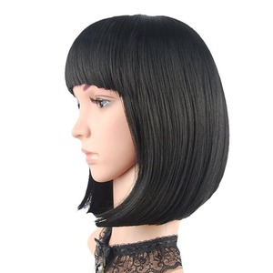 Perruque synthétique courte de 25 cm avec des cheveux bouclés lâches, adaptée à un usage quotidien pour les femmes, cheveux synthétiques en fibre - Product Image 5