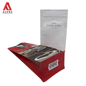 Logo personnalisé refermable en plastique/poly/mylar boîte/fond carré sac de poche <span class=keywords><strong>pour</strong></span> le thé de café moulus emballage - Product Image 1