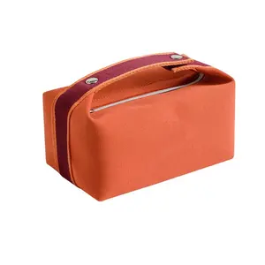 Customized Cosmetics Bag Ribbon Handle Essential Travel Makeup Bag Large Capacity Toiletry Bag