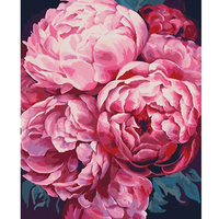 Peinture par numéros pour adultes Kits fleurs moderne mur Art photo par numéros pour la décoration intérieure 40x50cm/16x20 pouces sans