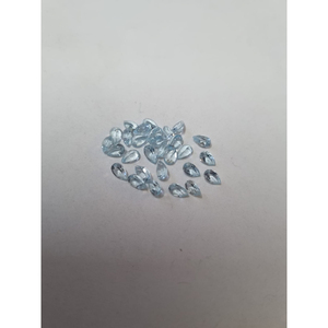 Topaze bleu ciel naturelle, taille brillant rond, 5x7mm, pierre précieuse en vrac |   Pierre précieuse polie et facettée de qualité supérieure pour la fabrication de bijoux |   Vente en gros - Product Image 4