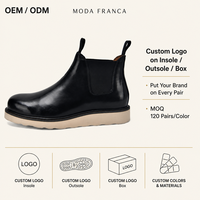 Maßgefertigte Herren-Leder-Chelsea-Stiefel mit Elastischem Einsatz, Slip-On, EVA-Außensohle, Business-Anzugstiefel, OEM ODM Private Label, 120 MOQ