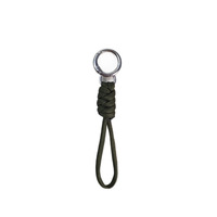 Porte-clés en corde de polyester tissée à la main, sangle courte anti-perte pour l'extérieur, anneau métallique, porte-clés de voiture, accessoire de camping et de randonnée