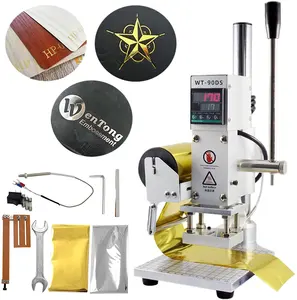 WT-90DS Digital Hot Foil Stamping Machine Heat Press Machine For Leather Wood PVC Paper Custom logo embossed hot stamping