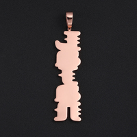 Pendentif personnalisé vertical avec nom NUOYA, serti de zirconiums cubiques, plaqué or rose, bijoux hip-hop, cadeau pour femme