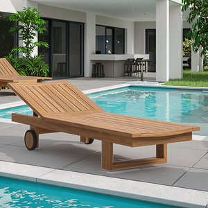 Lit <span class=keywords><strong>de</strong></span> jour d'extérieur en bois <span class=keywords><strong>de</strong></span> <span class=keywords><strong>teck</strong></span> au design moderne et luxueux <span class=keywords><strong>Salon</strong></span> <span class=keywords><strong>de</strong></span> <span class=keywords><strong>jardin</strong></span> et <span class=keywords><strong>de</strong></span> piscine <span class=keywords><strong>de</strong></span> qualité supérieure pour hôtel et villa Chaise longue d'extérieur - Product Image 2