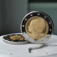 Pièces de monnaie en métal du Nouvel An, 8 grammes, laiton, 2007, Monaco, pièces commémoratives bimétalliques, pièce de monnaie de défi ronde