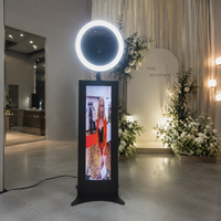 Photomaton portable pour iPad pour les entreprises de location de matériel de mariage - Support métallique avec écran LCD et anneau lumineux