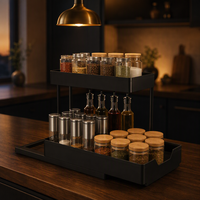 Étagère de rangement coulissante sous évier, organisateur de tiroir à deux niveaux pour armoire de cuisine, étagère à épices, comptoir - Vente en gros