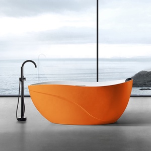 Vasca da Bagno Ovale Moderna Giapponese per Adulti, Vasca Freestanding per Bagno Interno - Product Image 2