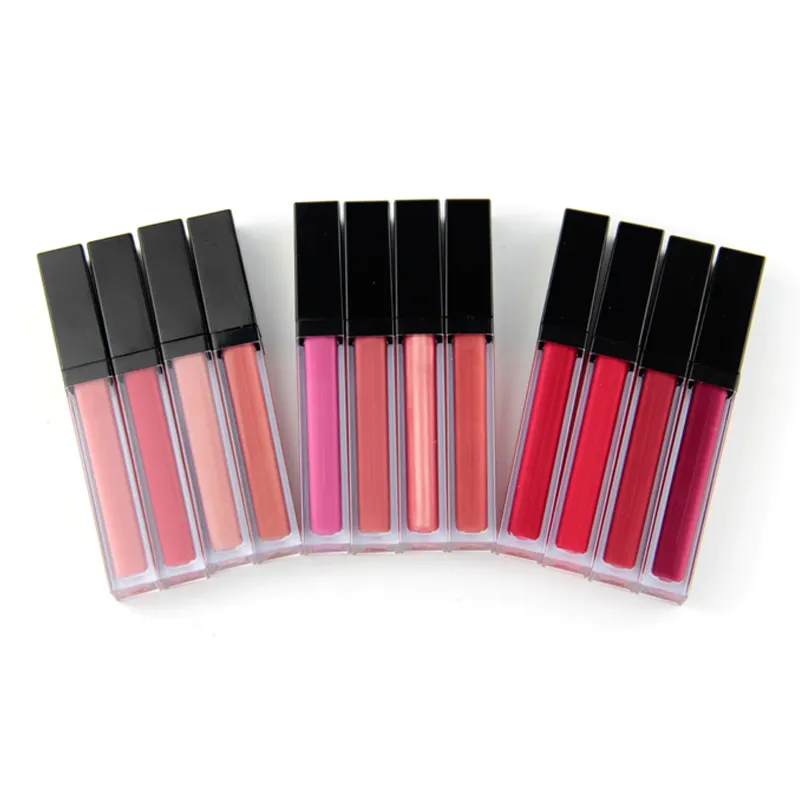 17 Farben Private Label Lip gloss Low MOQ Feuchtigkeit spendender, nicht trockener, flüssiger Lippenstift Machen Sie Ihre eigene Marke Custom Logo Lip gloss