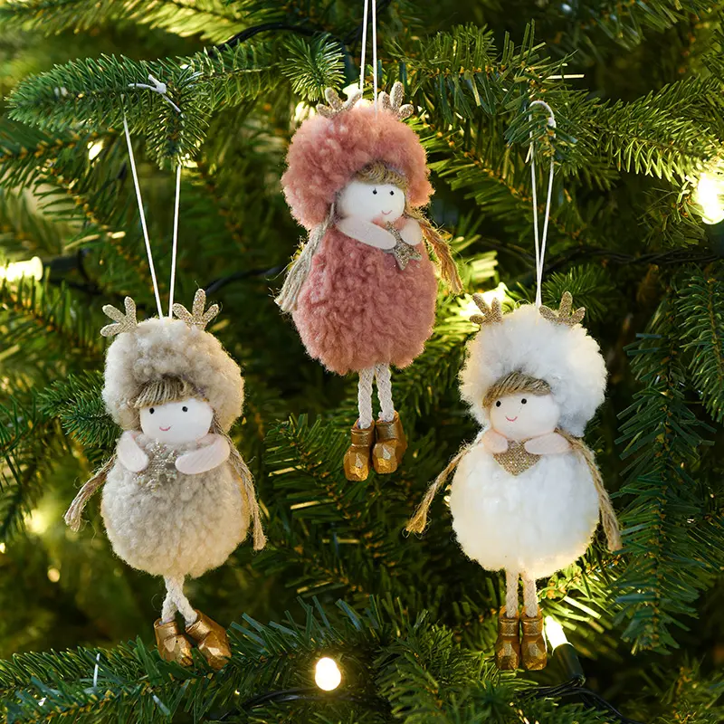 Christmas tree Ornaments Handmade Plush elk girls Santa Elf Home Decorations Holiday Decor Christmas Gifts