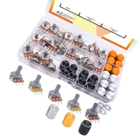 Kit d'assortiment de potentiomètres professionnels OKYN251030-34 pour amplificateurs, guitares et projets de bricolage, 60 pièces avec boutons