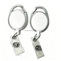 Porta credenciales retráctil blanco para enfermería, soporte YOYO para tarjetas de identificación, llaveros y placas de identificación de plástico.
