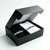 Boîtes d'expédition personnalisées en carton ondulé noir recyclable pour chaussures et vêtements, impression personnalisée