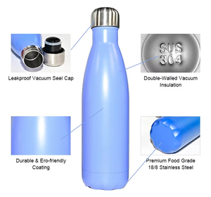 Bouteille d'eau isotherme promotionnelle personnalisée en acier inoxydable 304, forme cola, anti-fuite, à double paroi, en acier inoxydable - Product Image 3