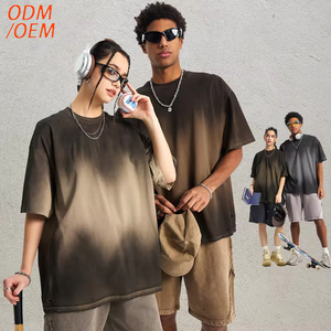 Camiseta con Logotipo Personalizado, Camiseta de Algodón Grueso para Hombre, Estilo Urbano, Holgada, con Hombros Caídos - Product Image 1