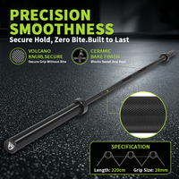 Barre de musculation professionnelle HUISHENG, capacité 1500 lb, 2200 mm, axe de 28 mm, 20 kg, pour entraînement de powerlifting