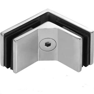 درابزين حائط خارجي بتصميم حديث من الفولاذ المقاوم للصدأ بزاوية 90 درجة مع حامل زجاج مرآة بسور من الساتان - Product Image 1