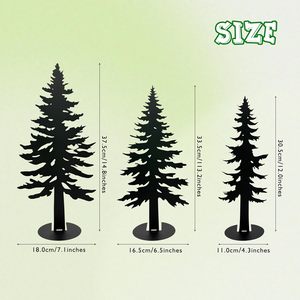 Decoración de <span class=keywords><strong>Pino</strong></span> de Hierro Estilo Rústico de 3 Piezas con Diseño Art <span class=keywords><strong>Deco</strong></span> para Chimenea y Centro de Mesa Navideño Rústico - Product Image 3