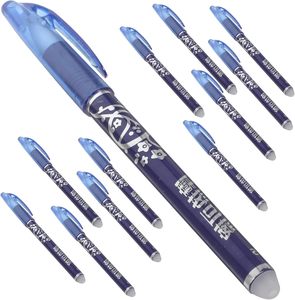 Boligrafo Borrable Promotional Plastic Gel Pen with Eraser Custom Logo 0.5mm Blue Ink Office & School Use Gift Wholesale - Product Image 1