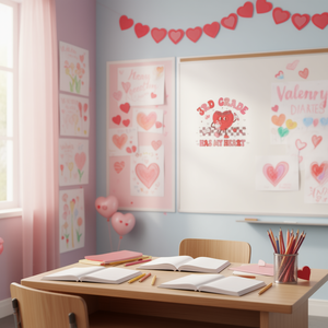 Camiseta Groovy Third Grade Has My Heart para profesores, suministros para el día de San Valentín - Product Image 3